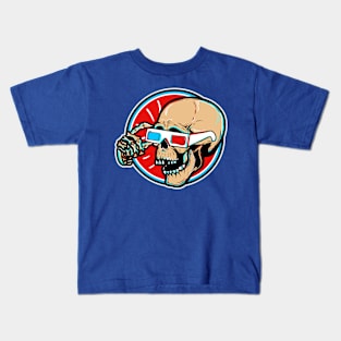 3D Glasses Skull Pop Art Ave Kids T-Shirt